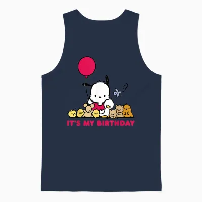 Pochacco It's My Birthday Unisex Tank Top - Navy