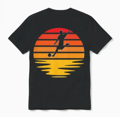 Soccer Retro Unisex T-Shirt - Black