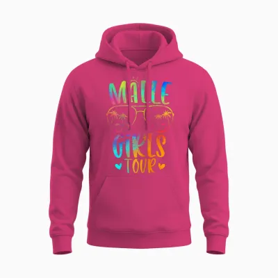 Women's Malle Girls Tour Mallorca Party Holiday Group Unisex Hoodie - Heliconia