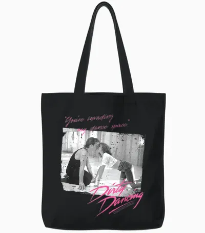 Dirty Dancing, Tu Invahis Mon Espace De Danse T-Shirt, Black, S Tote Bags - Black