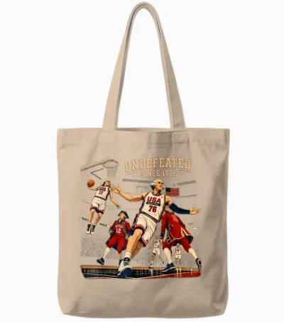 Undefeated Since 1776 Patriotic America 250th Anniversary Tote Bags - Natural