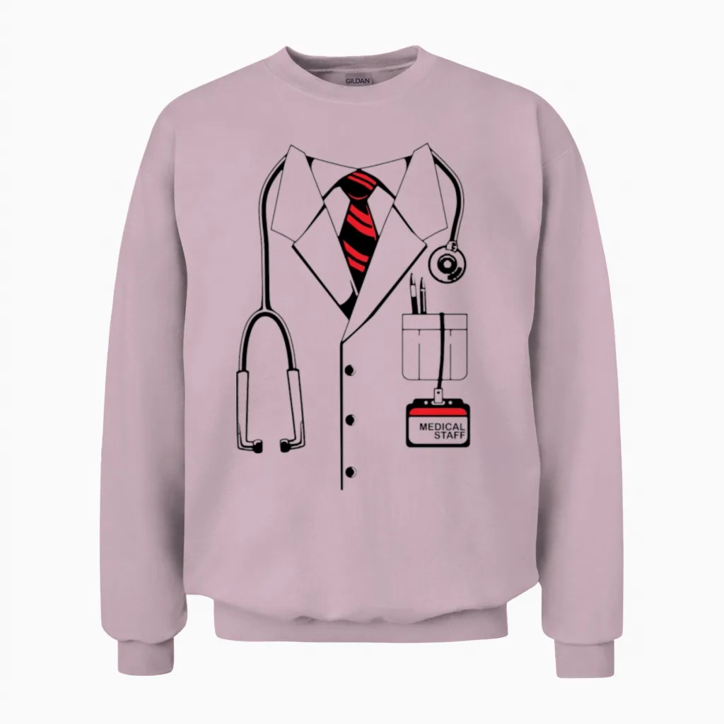 Doctor Costume - Doctors Unisex Sweatshirt in Light Pink