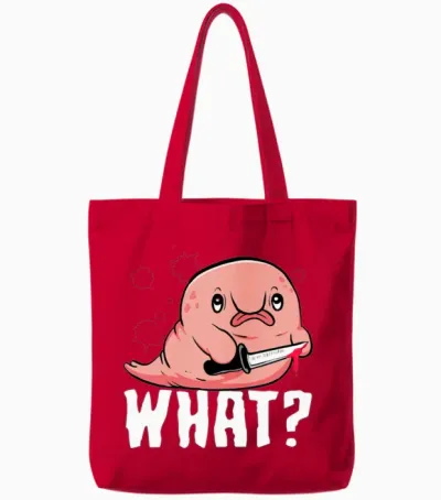 Funny Blobfish Tote Bags - Red