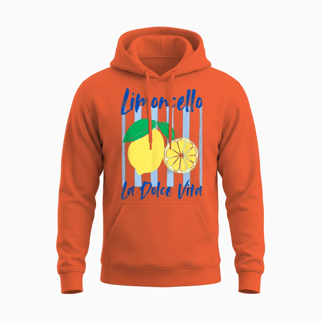 Limoncello La Dolce Vita Italian Lemon Vacances D'été Unisex Hoodie in Orange