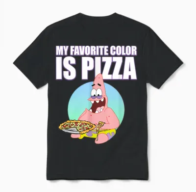 Patrick Loves Pizza Unisex T-Shirt - Black