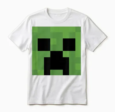 Minecraft Creeper Big Face Unisex T-Shirt - White