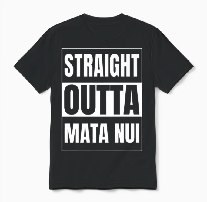 Straight Outta Mata Nui Etymology Unisex T-Shirt in Black