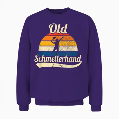 Old Butterfly Hand Retro Tennis T-Shirt, Black Unisex Sweatshirt - Purple