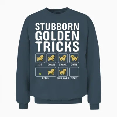 Stubborn Golden Retriever Tricks Unisex Sweatshirt - Dark Heather