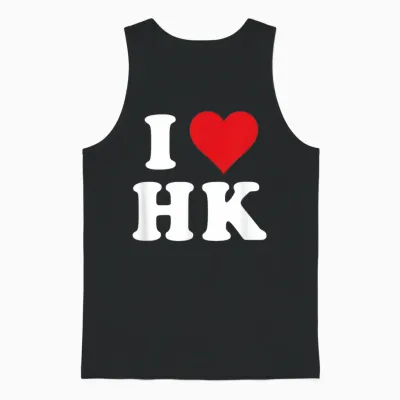 I Love Hk Initials I Heart H.k. First Last Name H K T-Shirt, Black, S Unisex Tank Top - Black