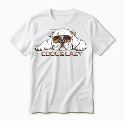 Funny Lazy Bulldog Unisex T-Shirt - White
