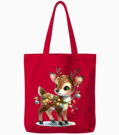 Merry Christmas, Christmas Retro Tote Bags - Red