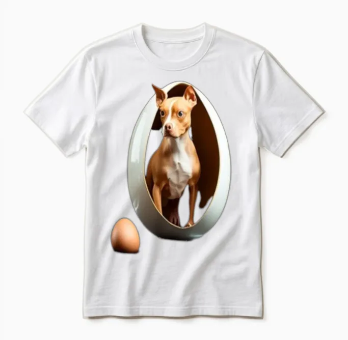 Dog in the Egg Dog in the Egg Dog in the Egg Unisex T-Shirt in White