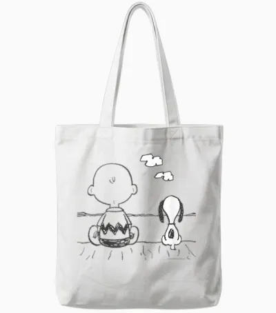 Peanuts - Snoopy Charlie Brown at the Sea Tote Bags - White