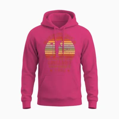 Golfing Golfplayers Vintage 1990 Birthday Unisex Hoodie - Heliconia