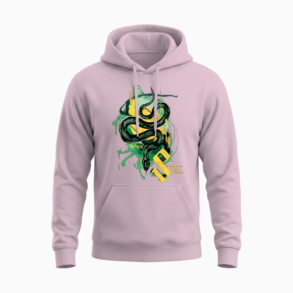 Harry Potter Slytherin Snake Unisex Hoodie in Light Pink