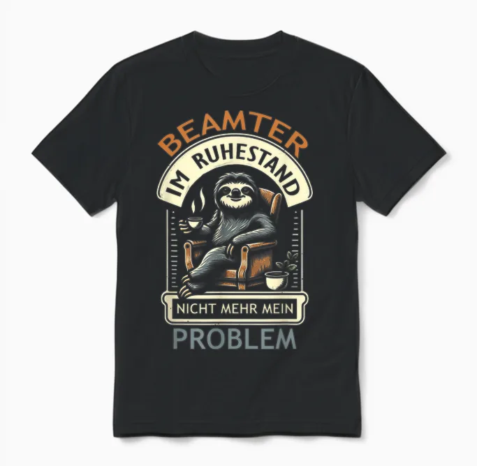 Ruhestand Beamter Geschenk Pension Unisex T-Shirt in Black