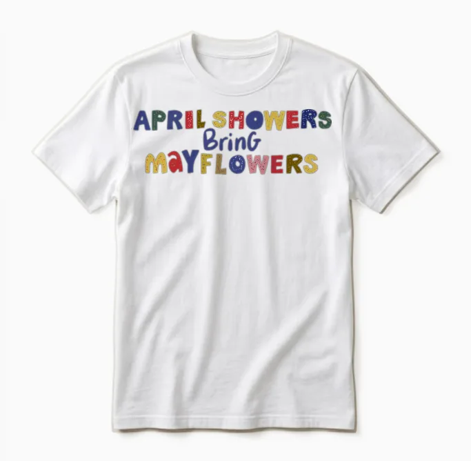 Colorful Alphabet Unisex T-Shirt in White