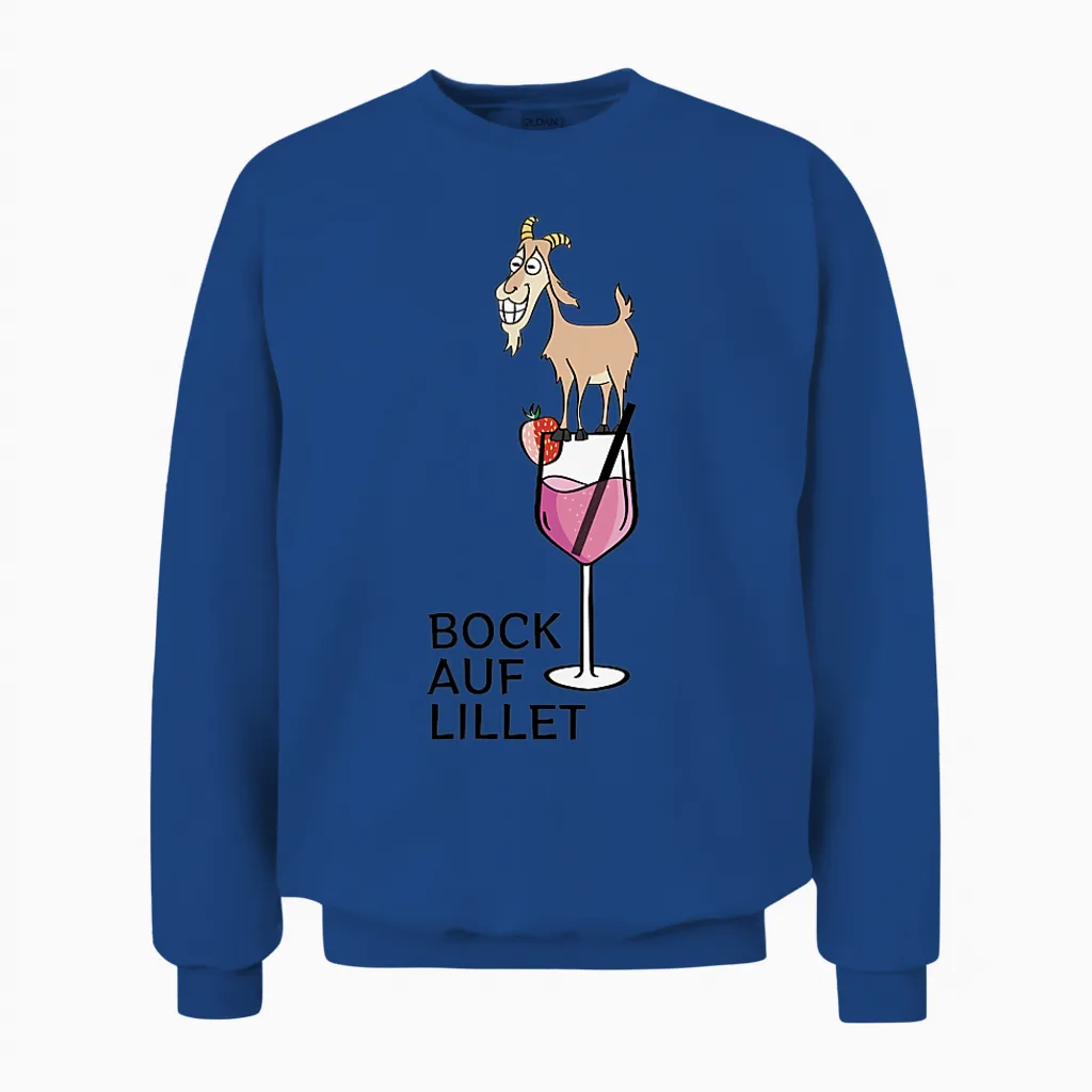 Bock Auf Lillet Fan Summer Cocktail Party Lillet Wildberry T-Shirt, White Unisex Sweatshirt in Royal