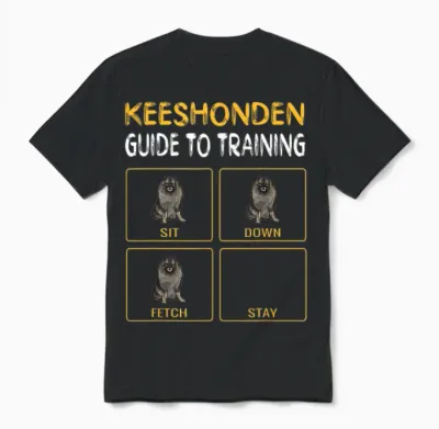 Keeshond Guide Dog Training T-Shirt, Black, S Unisex T-Shirt - Black
