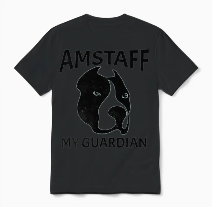 Amstaff.american Staffordshire Terrier Dog Art Unisex T-Shirt in Black