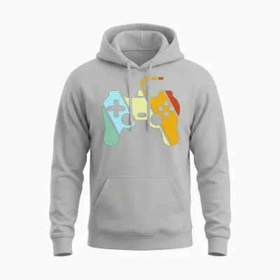 Gaming Retro Unisex Hoodie - Ash