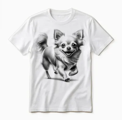 Myanimal - Ihr Lieblings-Tier Wear: Super Süßer Chihuahua Im Photorealistischen Zeichenstil Unisex T-Shirt Grau S Unisex T-Shirt - White