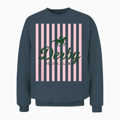 Funny Derby Social Club Vibes Friends Weekend Party Humor Unisex Sweatshirt - Dark Heather
