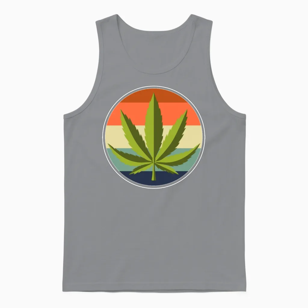 Retro Weed Unisex Tank Top in Sport Grey