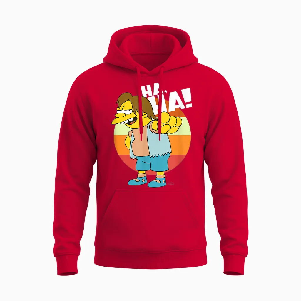 The Simpsons Nelson Haha Unisex Hoodie in Red