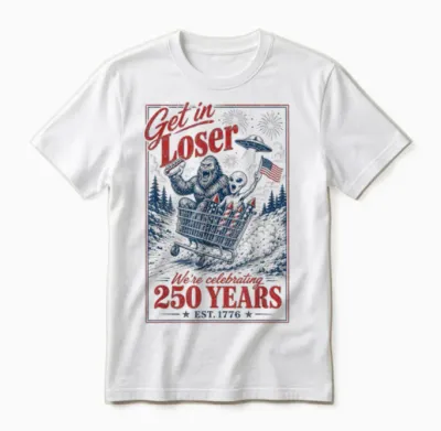 250 Years 250th Anniversary Usa July 4th Bigfoot Alien Unisex T-Shirt - White