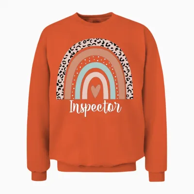 Inspector Rainbow Leopard Funny Inspector Unisex Sweatshirt - Orange
