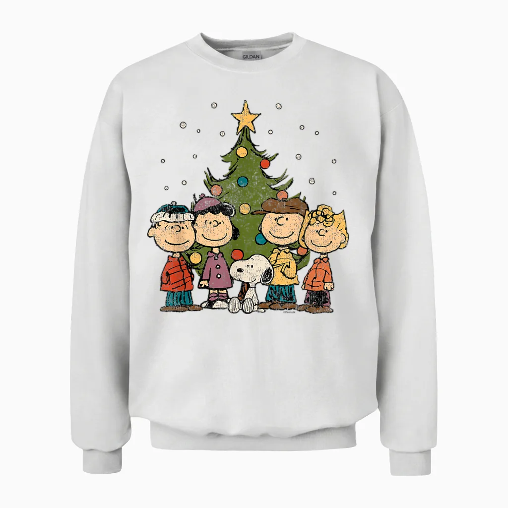 Peanuts - Peanuts Christmas Group Unisex Sweatshirt in White