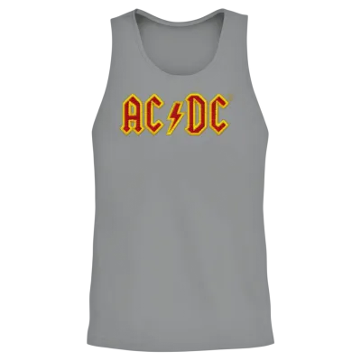 Ac/dc Chest Logo in Red and Yellow Unisex Tank Top - Sport Grey