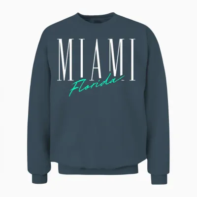 Miami Florida Retro Unisex Sweatshirt - Dark Heather