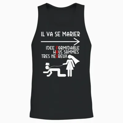 Evg Humour Mariage - Il Va Se Marier, Idée Formidable Unisex Tank Top - Black