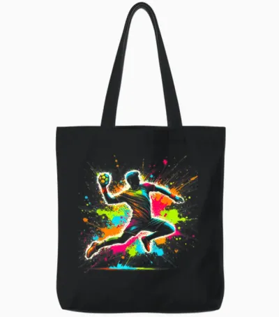 Handball & Handball Graphic | Men, Boys & Teens T-Shirt, Black, S Tote Bags - Black