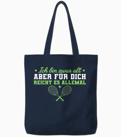 Tennisspieler Ich Bin Zwar Alt Tennis Tote Bags - Navy