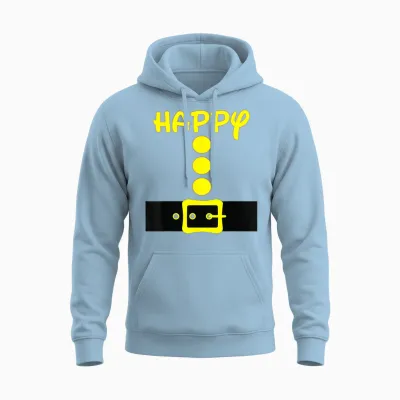 Dwarf Easy Halloween Men Women Kids Costume Matching Group Unisex Hoodie - Light Blue