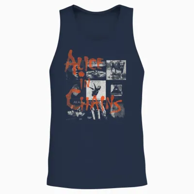 Alice in Chains Album Grid T-Shirt, Black, S Unisex Tank Top - Navy
