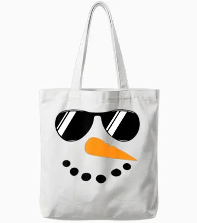 Snowman Face Family Christmas Matching Costume Men Women Kid Tote Bags - White