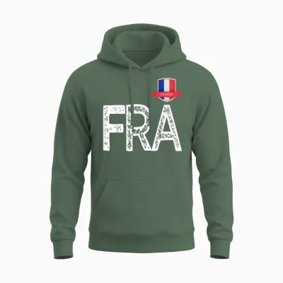 Frankreich Frankreich Menschenflagge Buchstaben F Und R Und a Frankreich Unisex Hoodie - Military Green