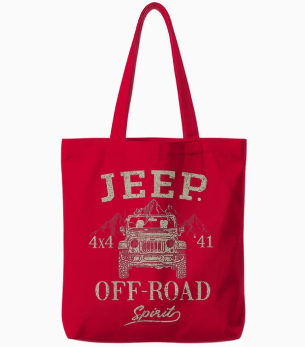 Jeep 4x4 off Road Spirit Tote Bags in Red
