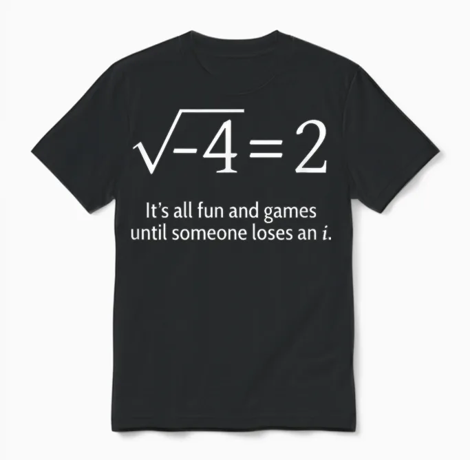 Someone Loses an I: Funny Math Short Sleeve Unisex T-Shirt in Black
