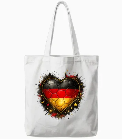 Deutschland Herz Deutschland Flagge Damen Herren Kinder Tote Bags - White