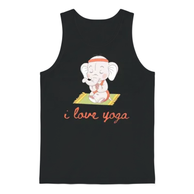 I Love Yoga Unisex Tank Top - Black