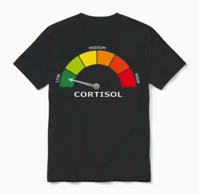 Low Cortisol Meter Funny Biology Psychology and Wellness Unisex T-Shirt - Black