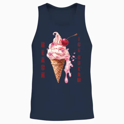 Beach Ice Cream Delight Unisex Tank Top - Navy