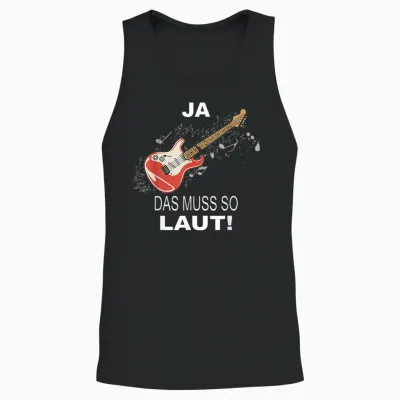 Music Note Guitar T-Shirt, Black Unisex Tank Top - Black
