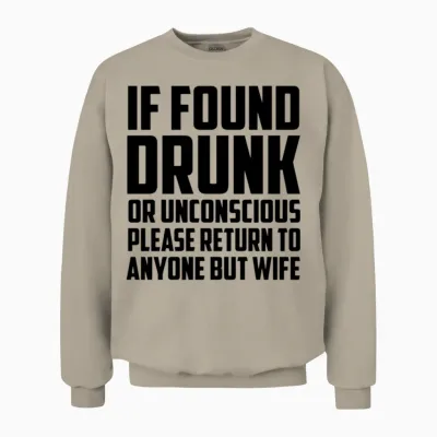 Drunk Husband Wife Funny Unisex Sweatshirt - Sand